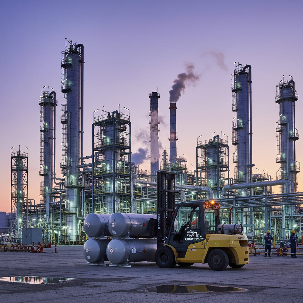 Погрузчик в производственном цеху