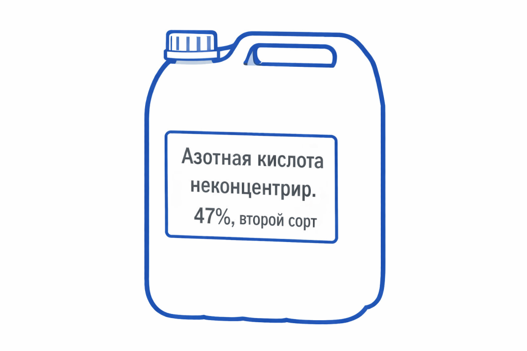 Азотная кислота неконцентрированная 47%, второй сорт