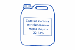 Соляная кислота ингибированная марка «А», «В» 22–34%, ингиб